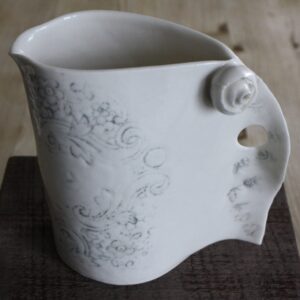 11cm Porcelain Jug with Lace Imprint design