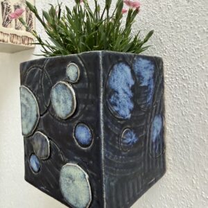 Blue Bubble Wall Pot
